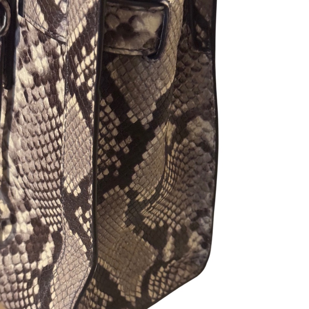 Michael Kors Snakeskin Tote Bag Silver Tone Hardware MK  Logo - Picture 3 of 9